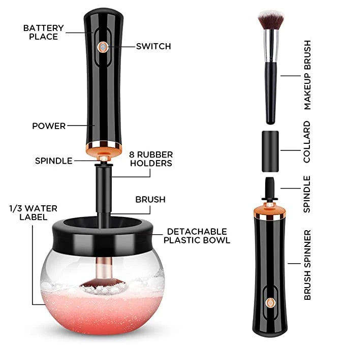 10 Seconds Silicone Makeup Brushes Cleaner and Dryer Set Electric Machine for Cleaning and Washing Makeup Tools