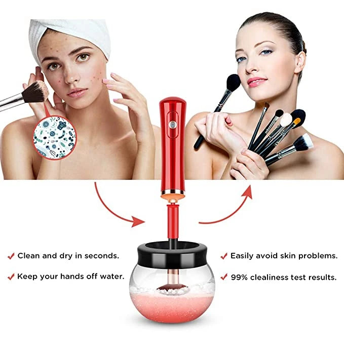 10 Seconds Silicone Makeup Brushes Cleaner and Dryer Set Electric Machine for Cleaning and Washing Makeup Tools