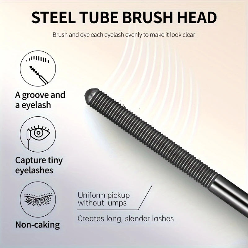 1/2pcs Steel Tube Mascara - Fiber Volumizing Mascara Eye Makeup,Dense Lash Application,Longlasting Wear for Parties Festivals